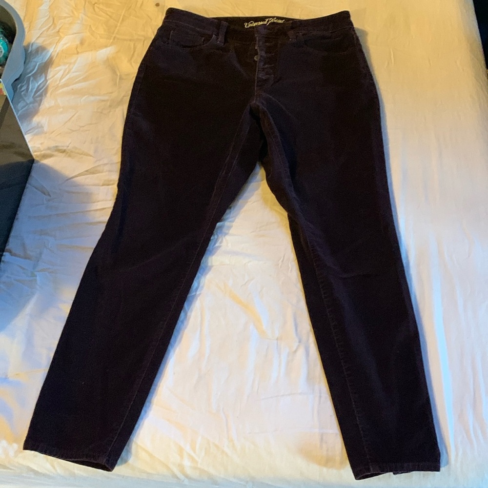 Used “Universal Thread” (Target) dark purple corduroy jeans. Size 12 Women’s.